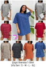 Çizgili Oversize T-shirt
